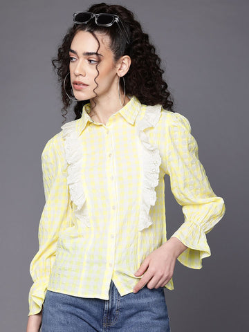 Freehand Women Regular Fit Textured Casual Long Shirt