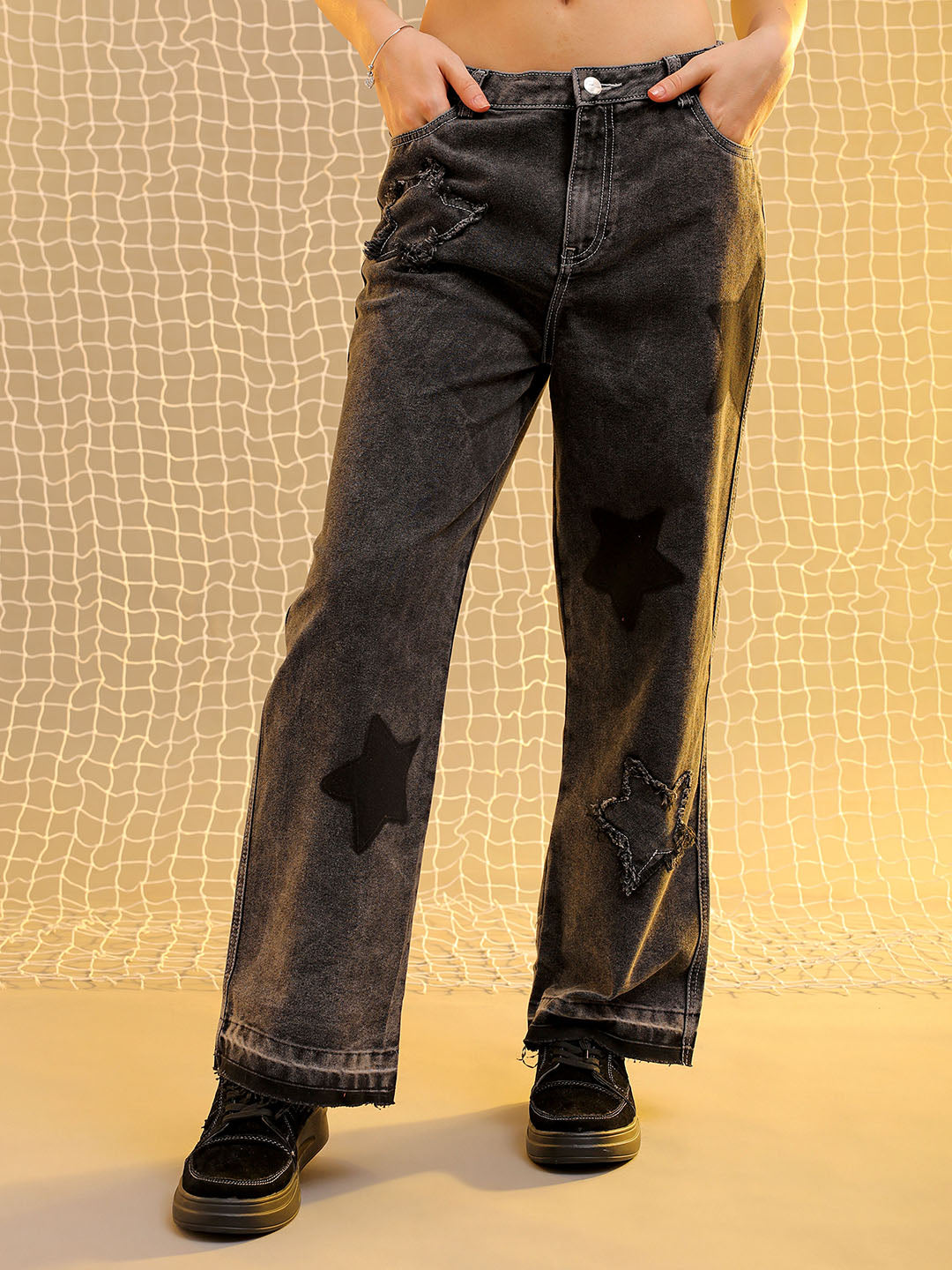 Women's Grey Bootcut Fit Five Pocket Jeans