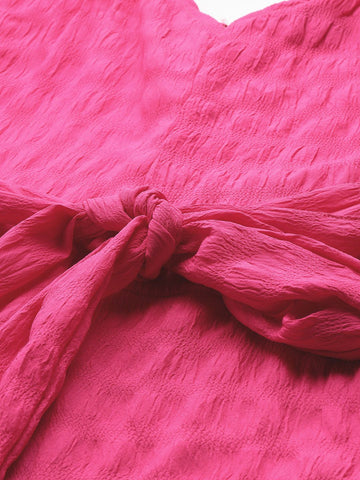 Freehand Women Regular Fit Textured Ruched Jumpsuit