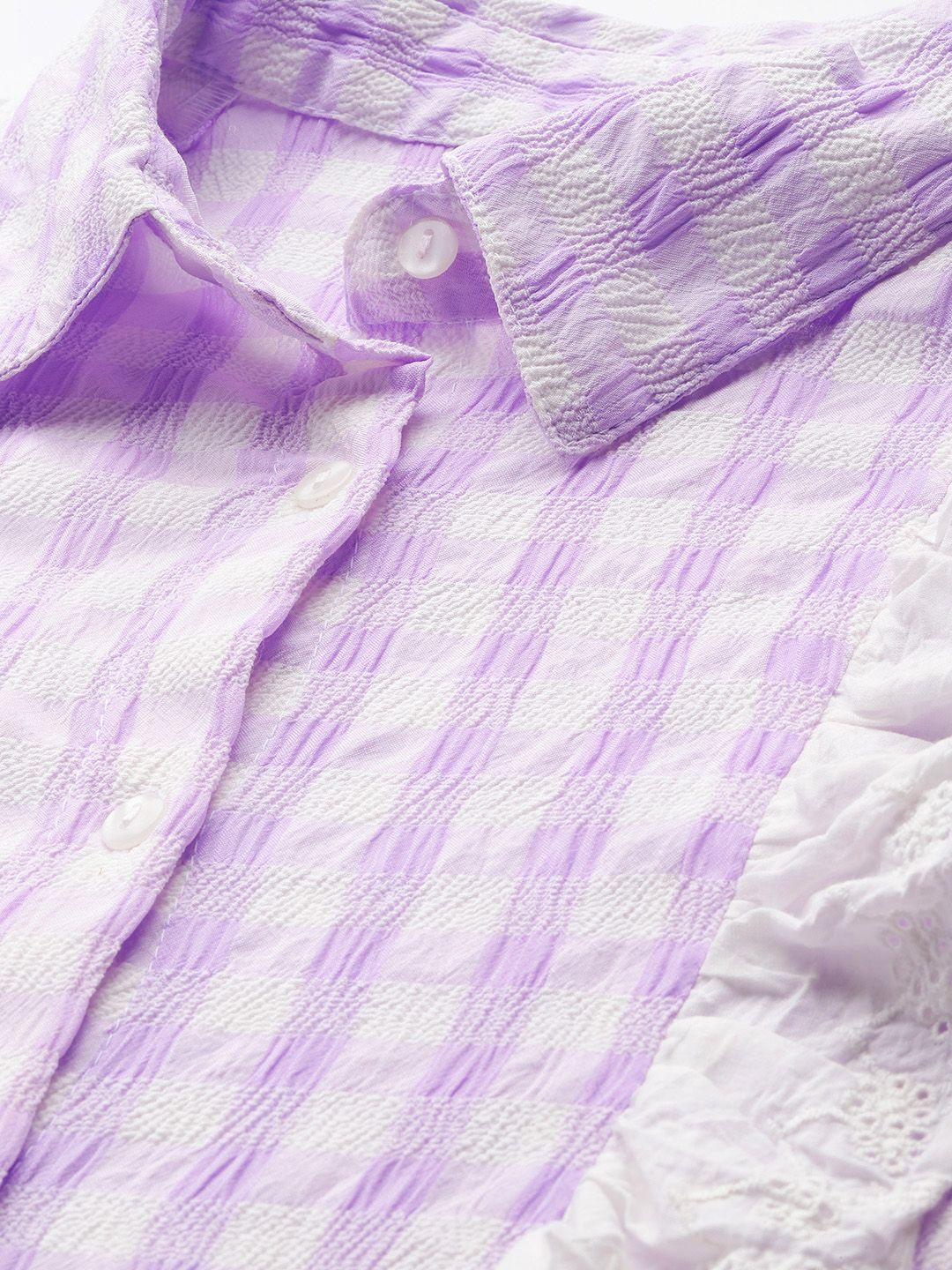 Freehand Women Regular Fit Textured Casual Long Shirt