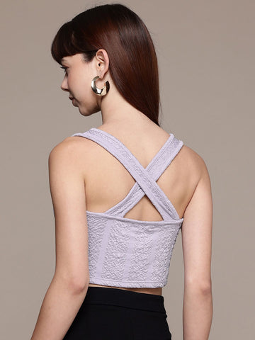 Women's Fitted Textured Crop Top