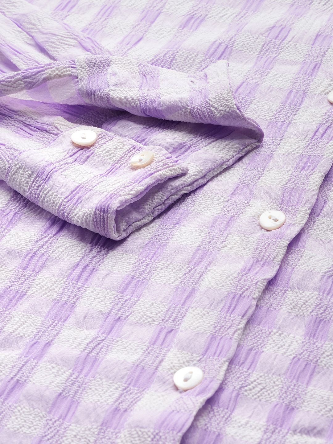 Freehand Women Regular Fit Textured Casual Long Shirt