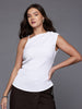 Women's Fitted Textured One Shoulder Top