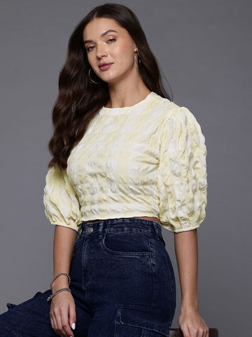 Women's Fitted Textured Regular Top