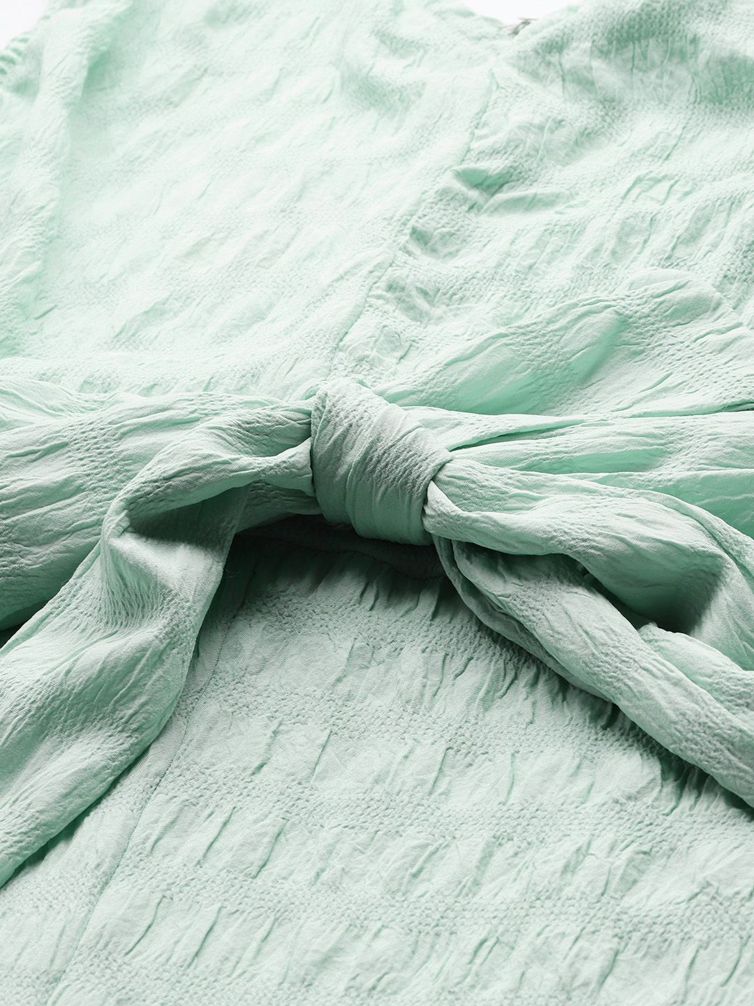 Freehand Women Regular Fit Textured Ruched Jumpsuit