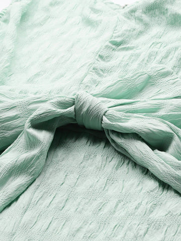 Freehand Women Regular Fit Textured Ruched Jumpsuit