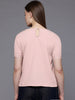 Freehand Pink Women's Relaxed Fit Textured Ruched Top