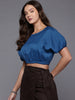 Women's Loose Fit Textured Crop Top