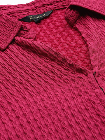 Freehand Women Regular Fit Textured Casual Shirt