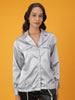 Women's Satin Lapel Collar Shirt