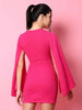 Women's Cape Sleeve Bodycon Dress