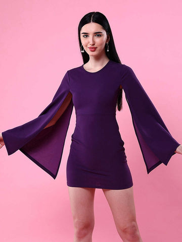 Women's Cape Sleeve Bodycon Dress