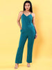 Women's Front Pleated Flare Jumpsuit