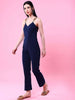 Women's Front Pleated Flare Jumpsuit