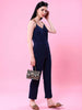 Women's Front Pleated Flare Jumpsuit