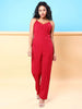 Women's Front Pleated Flare Jumpsuit