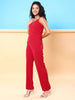 Women's Front Pleated Flare Jumpsuit