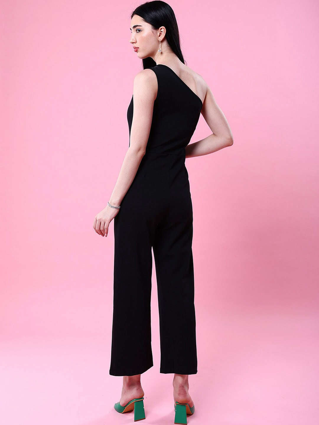 Women's Fitted One Shoulder Flare Jumpsuit