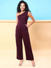 Women's Fitted One Shoulder Flare Jumpsuit