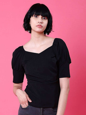 Women's Fitted Fitted Wrap Top