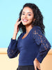 Women's Bishop Lace Sleeve Fitted Top