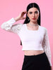 Women's Bishop Lace Sleeve Fitted Top
