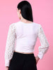 Women's Bishop Lace Sleeve Fitted Top