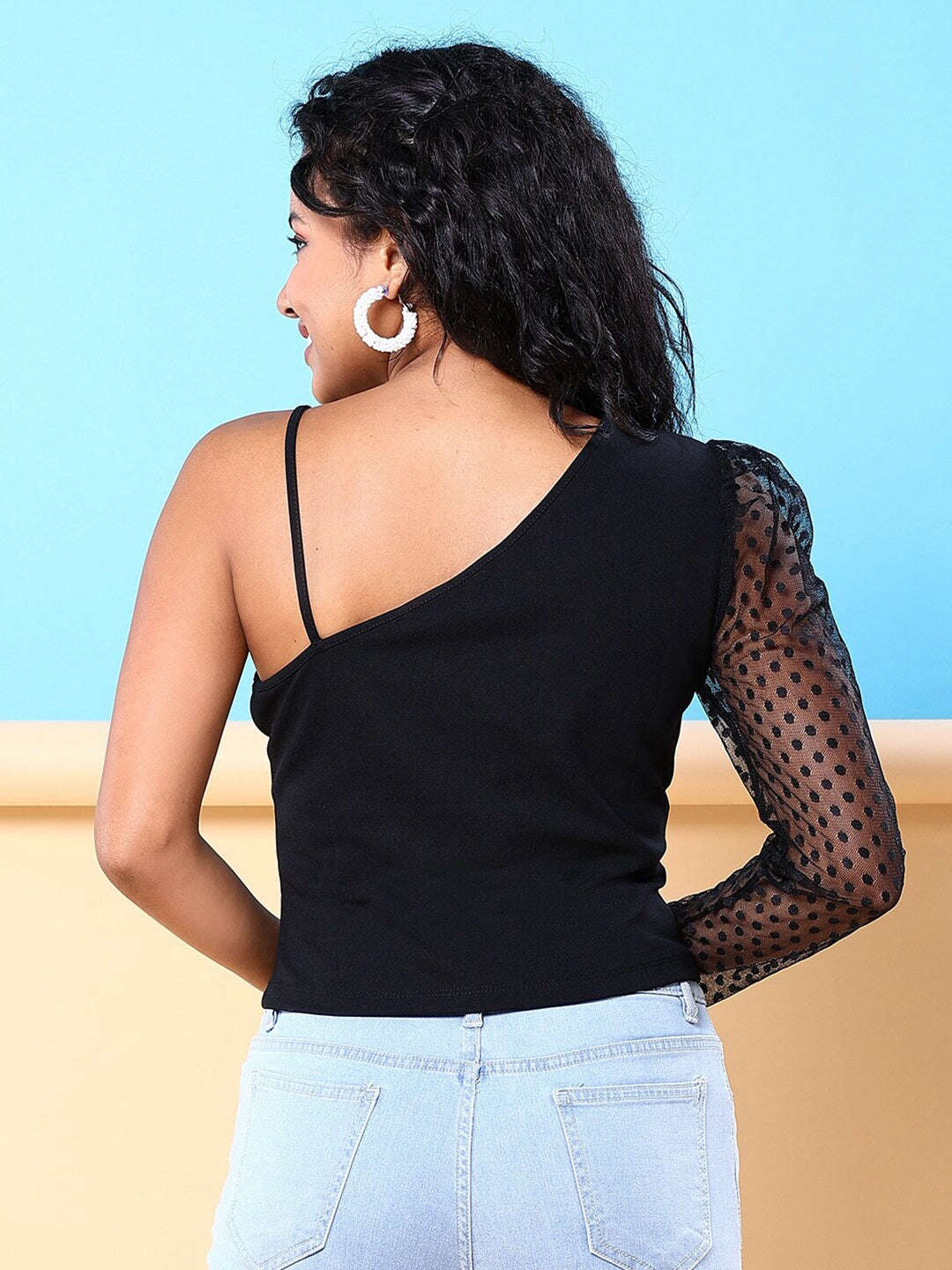 Women's Top With Meash Sleeves