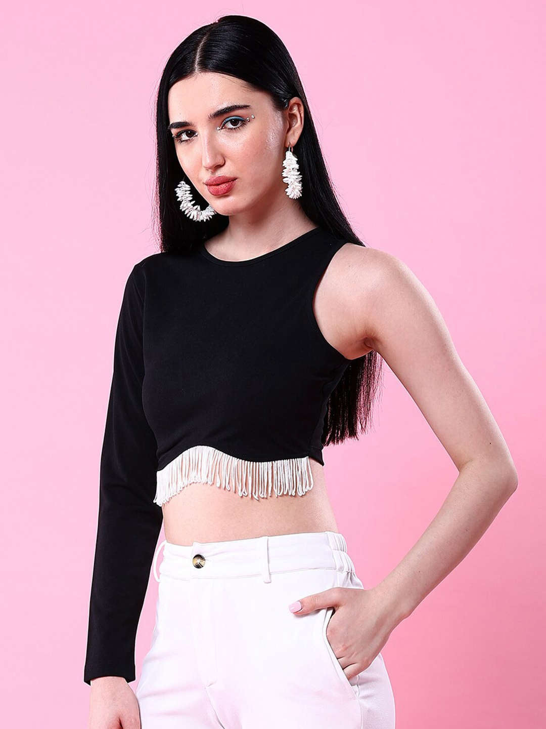 Women's Embellished Fitted Crop Top