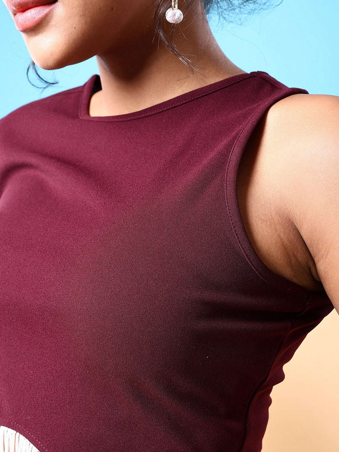 Women's Embellished Fitted Crop Top