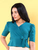 Women's Puff Sleeves Wrap Top