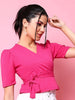 Women's Puff Sleeves Wrap Top