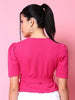 Women's Puff Sleeves Wrap Top
