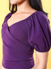 Women's V Neck Top With Puff Sleeves