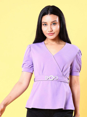 Women's V Neck Peplum Top