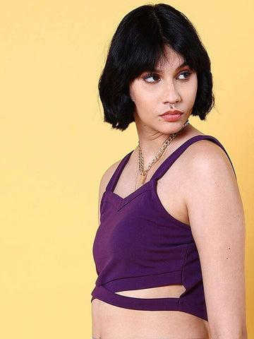 Women's Sleeveless Sweetheart Neck Crop Top