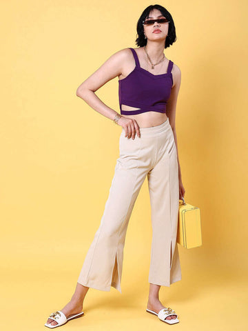 Women's Sleeveless Sweetheart Neck Crop Top