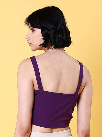 Women's Sleeveless Sweetheart Neck Crop Top