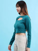 Women's Front Cut Out Long Sleeve Fitted Top
