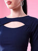 Women's Front Cut Out Long Sleeve Fitted Top