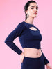 Women's Front Cut Out Long Sleeve Fitted Top