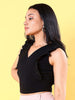 Women's V Neck Ruffle Crop Top