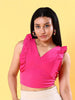 Women's V Neck Ruffle Crop Top