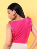 Women's V Neck Ruffle Crop Top