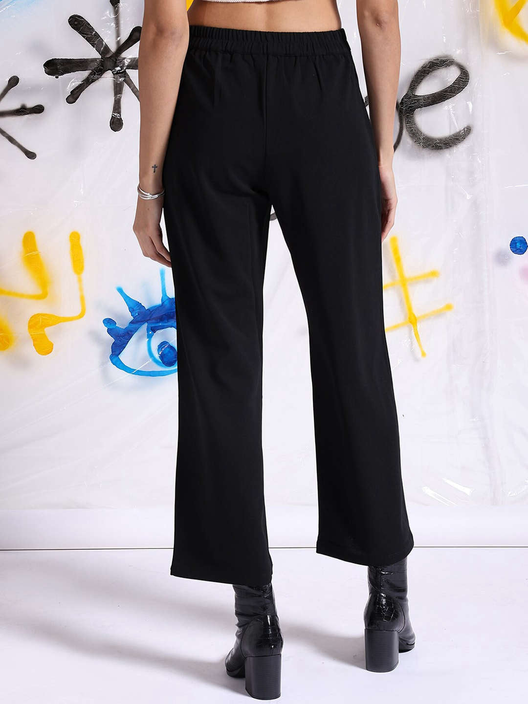 Women's Solid Wide Leg Trouser