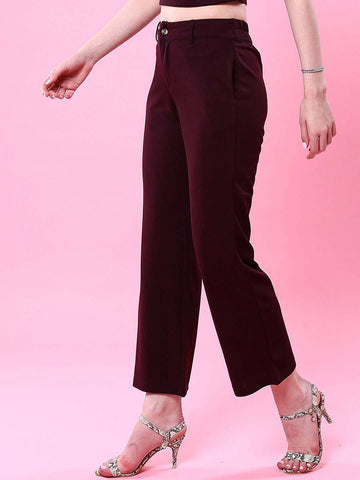 Women's Solid Wide Leg Trouser
