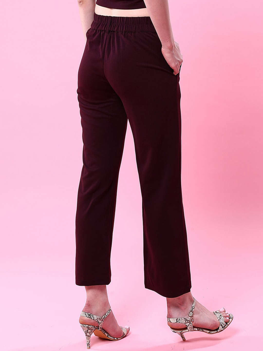 Women's Solid Wide Leg Trouser