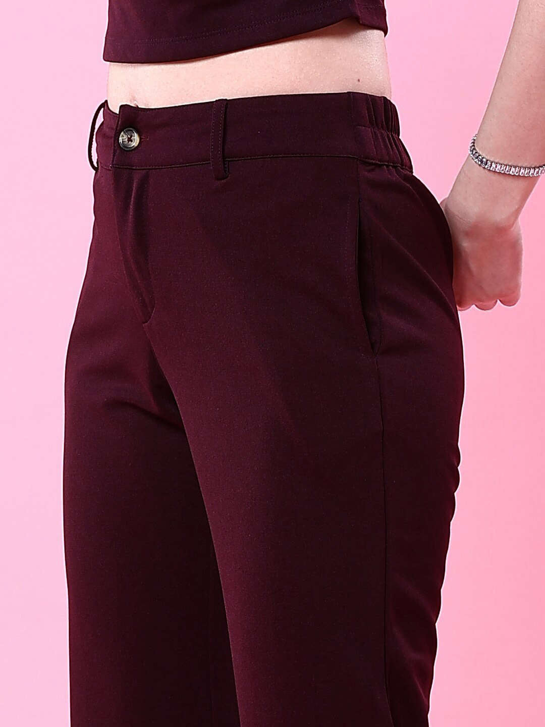 Women's Solid Wide Leg Trouser