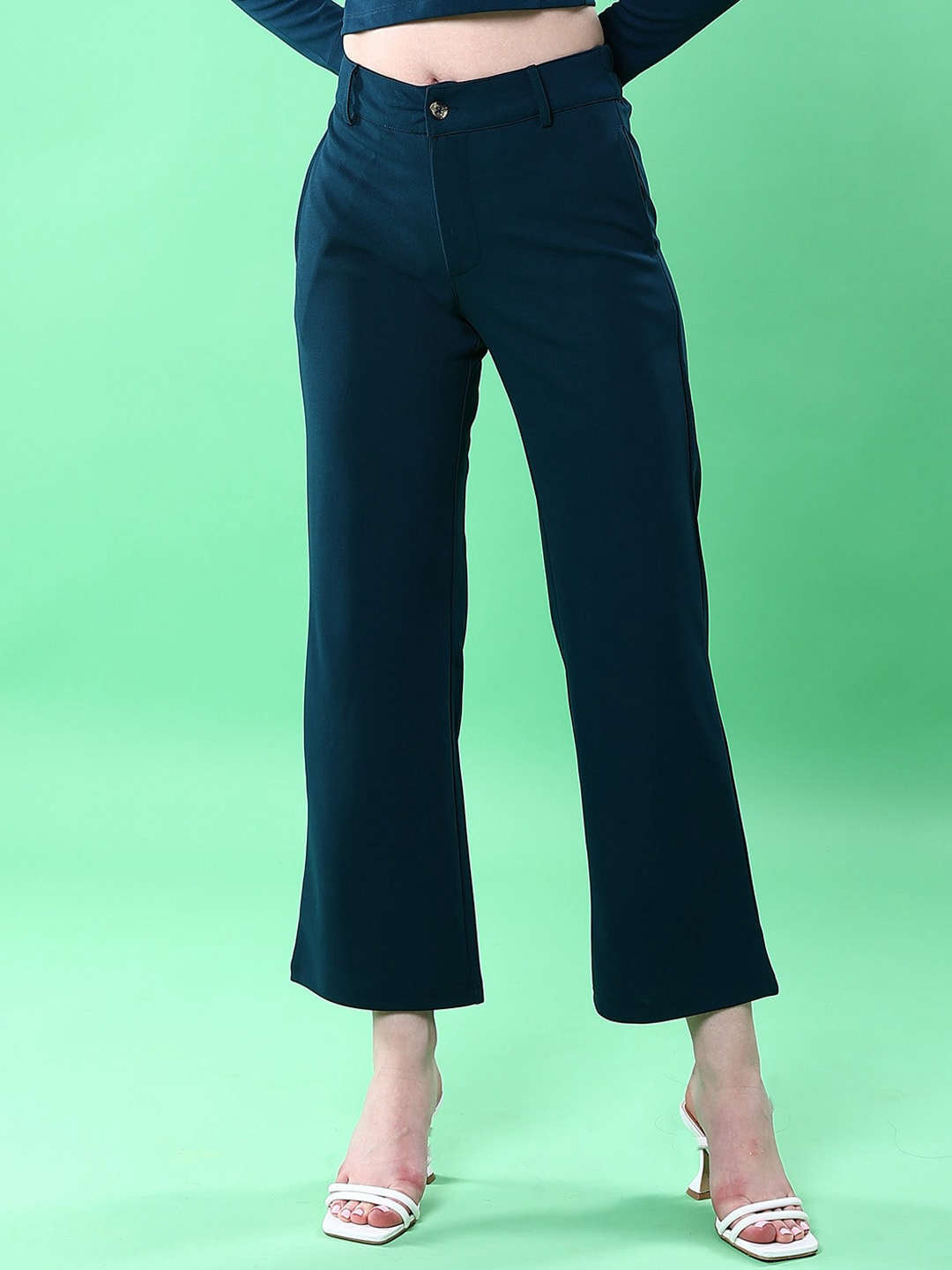 Women's Solid Wide Leg Trouser