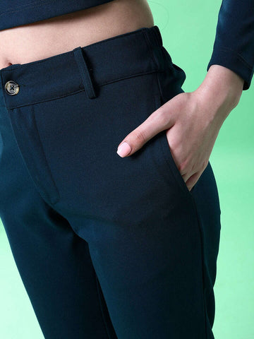 Women's Solid Wide Leg Trouser